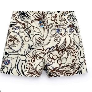 Zara High waisted Embellished Beaded Shorts